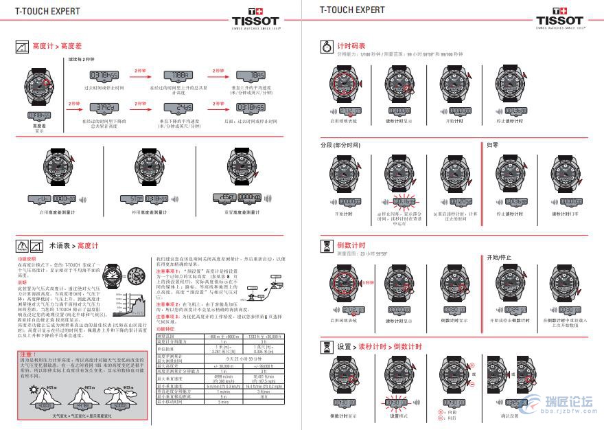 天梭手表使用说明书T-TOUCHEXPERT